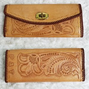 Vintage pat Leather handmade wallet
